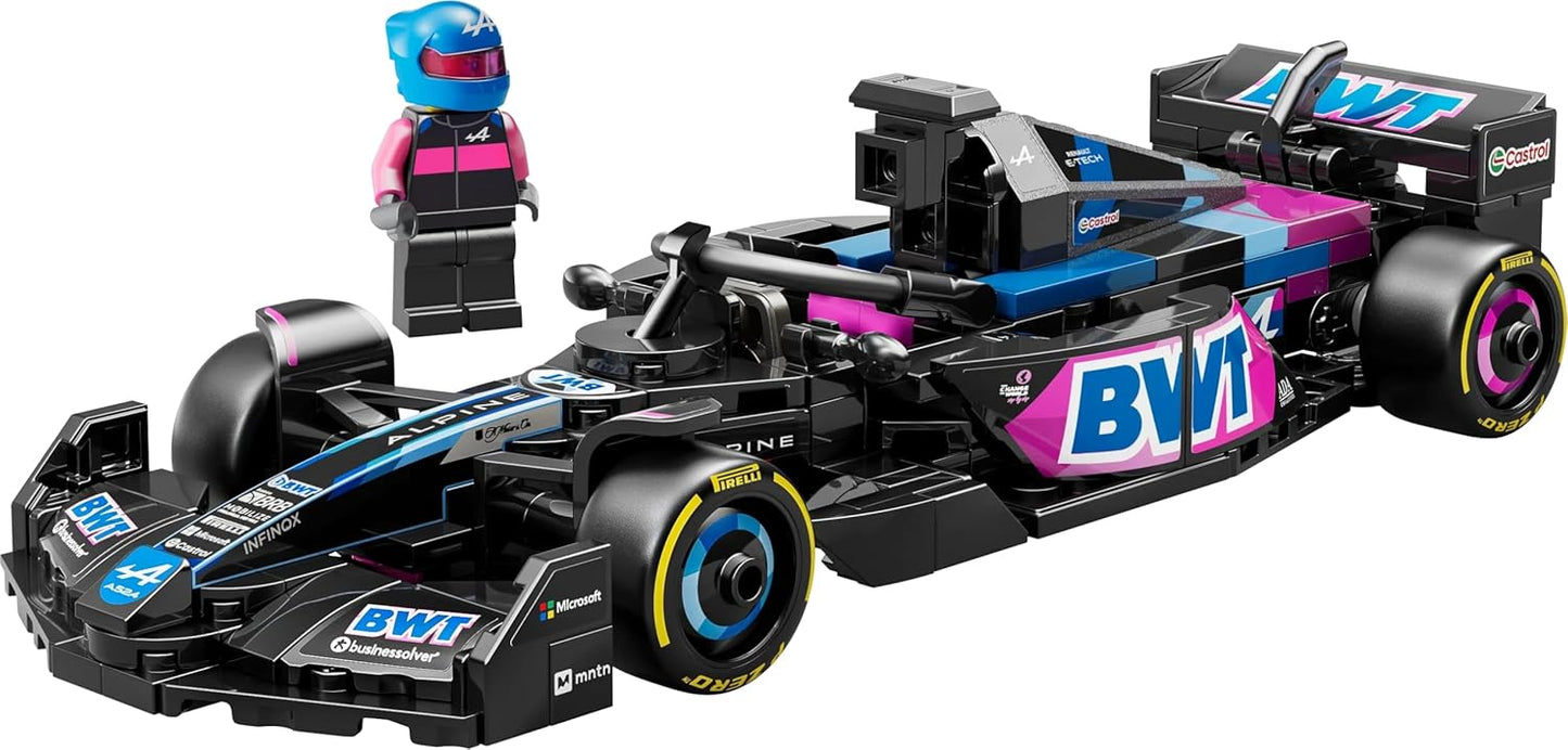 LEGO Speed Champions BWT Alpine F1 Team A524 Race Car Toy with a Collectible Formula 1 Driver Minifigure - Model Kits for 10+ Year Old Boys & Girls or Adult Motorsport Fans 77248