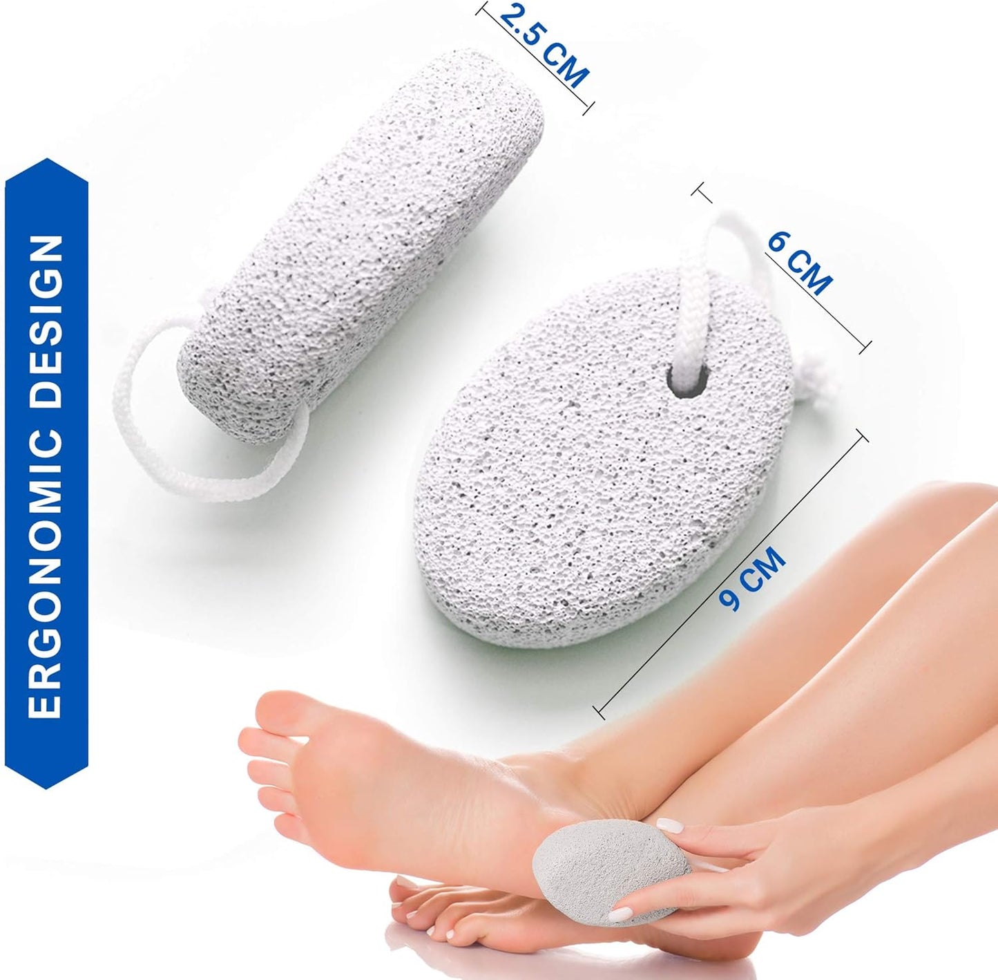 NIMXY Pumice Stone for Feet and Hands 2 Pcs – Foot Scrubber for Dead Hard Skin Removal – Natural Foot File and Callus Remover for Exfoliation