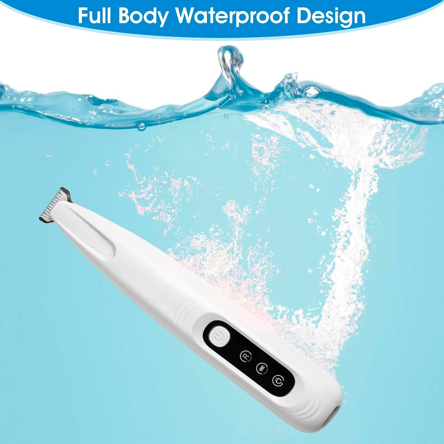 Upgrade Dog Paw Trimmer,Waterproof Pet Paw Trimmer,Dog Clippers with LED Light,Low Noise Pet Shaver for Dogs Cats