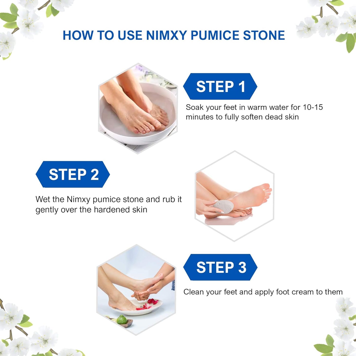NIMXY Pumice Stone for Feet and Hands 2 Pcs – Foot Scrubber for Dead Hard Skin Removal – Natural Foot File and Callus Remover for Exfoliation