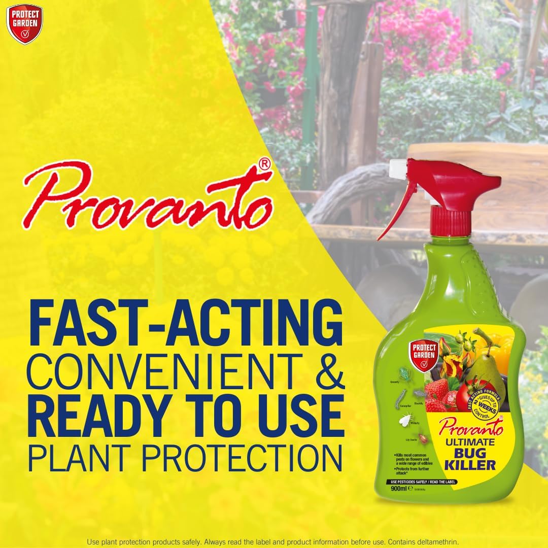 Provanto Ultimate Bug Killer, 1L - Fast Acting Bug Spray with Up To 2 Weeks Protection From Pests, Contact Insecticide for Indoor & Outdoor Plants