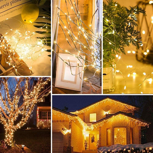 [220 LED] Fairy Lights Mains Powered, 25M 8 Modes Low Voltage Fairy Lights Waterproof with Remote Timer Copper String Lights for Bedroom, Yard, Party, Wedding, Christmas Decorations(Warm White)