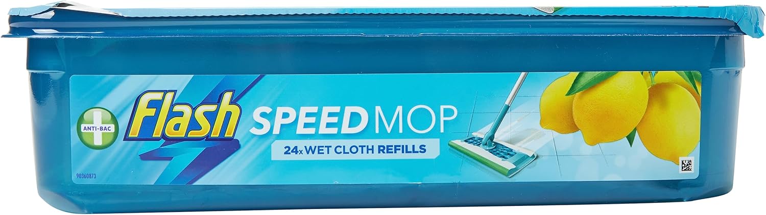 24 Pack Flash Speed mop Replacement Hygiene Mop Refill Wet Cloths Refills Lemon