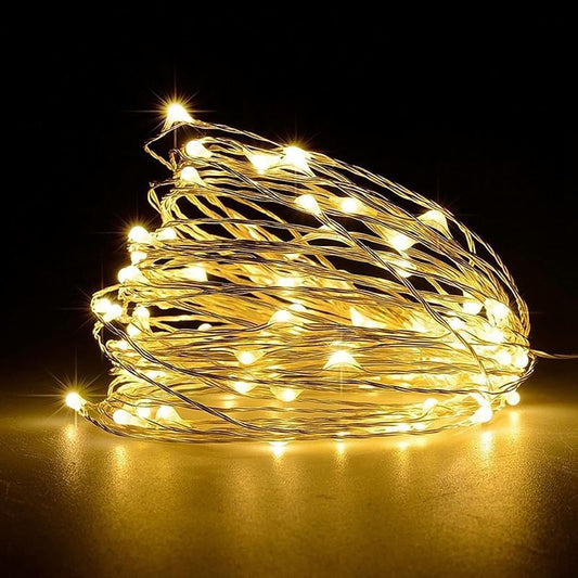 Jsdoin Fairy Lights, 50 LED Battery Operated String Lights Copper Wire Light for Indoor Outdoor Lighting, Bedroom, Wedding Decor, Party, Christmas, Tree Decoration(5M/16ft,WarmWhite)
