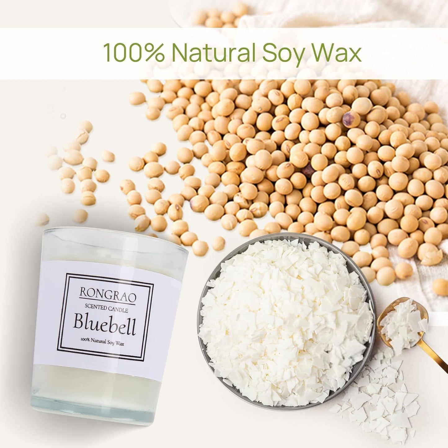 Scented Candles Gift Set, Soy Wax Candle of Jasmine, Pear & Freesia, Orange, Bluebell, Perfect for Women, Birthday, Bath Yoga, Weddings, Christmas, Mother’s Day, Valentine’s Day