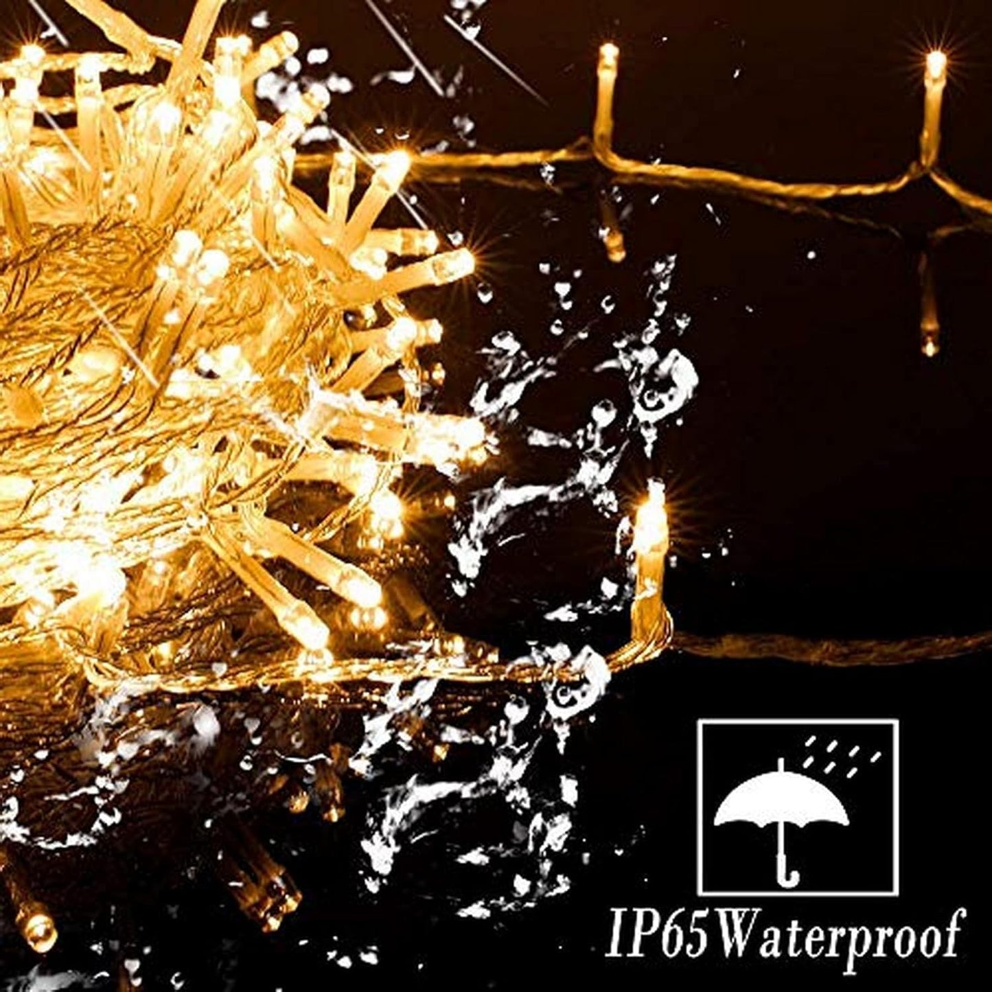 String Lights Mains Powered, 120 LED 12M/40Ft Fairy Lights Waterproof，with 8 Modes Remote Control Fairy Lights Indoor/Outdoor for Garden, Gazebo, Party, Wedding, Christmas Decorations (Warm White)