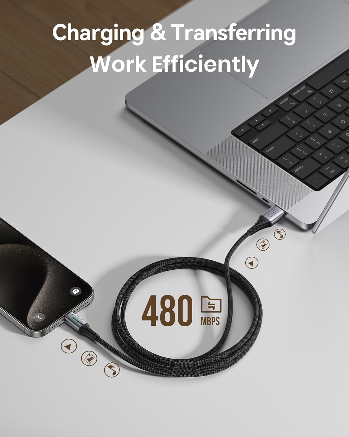 INIU USB C Charger Cable 2m 3.1A Type C Cable Fast Charging, Braided USB A to USB-C Phone Charger Cable USBC for iPhone 16 15 Pro, Samsung Galaxy S25 S24 Ultra, Pixel 9, iPad Air, Switch, Steam etc.