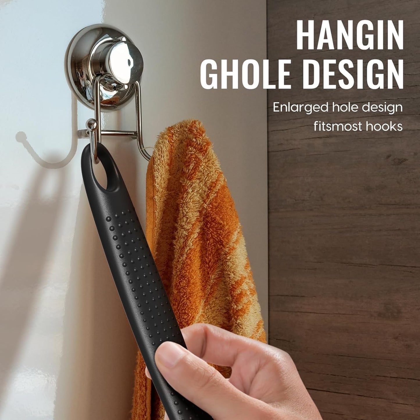 Silicone Body Scrubber for Shower with Long Handle, Double Sided Shower Brush for Shower Exfoliating and Massage Can Produce Rich Foam, Long Handle Back Scrubber for Men