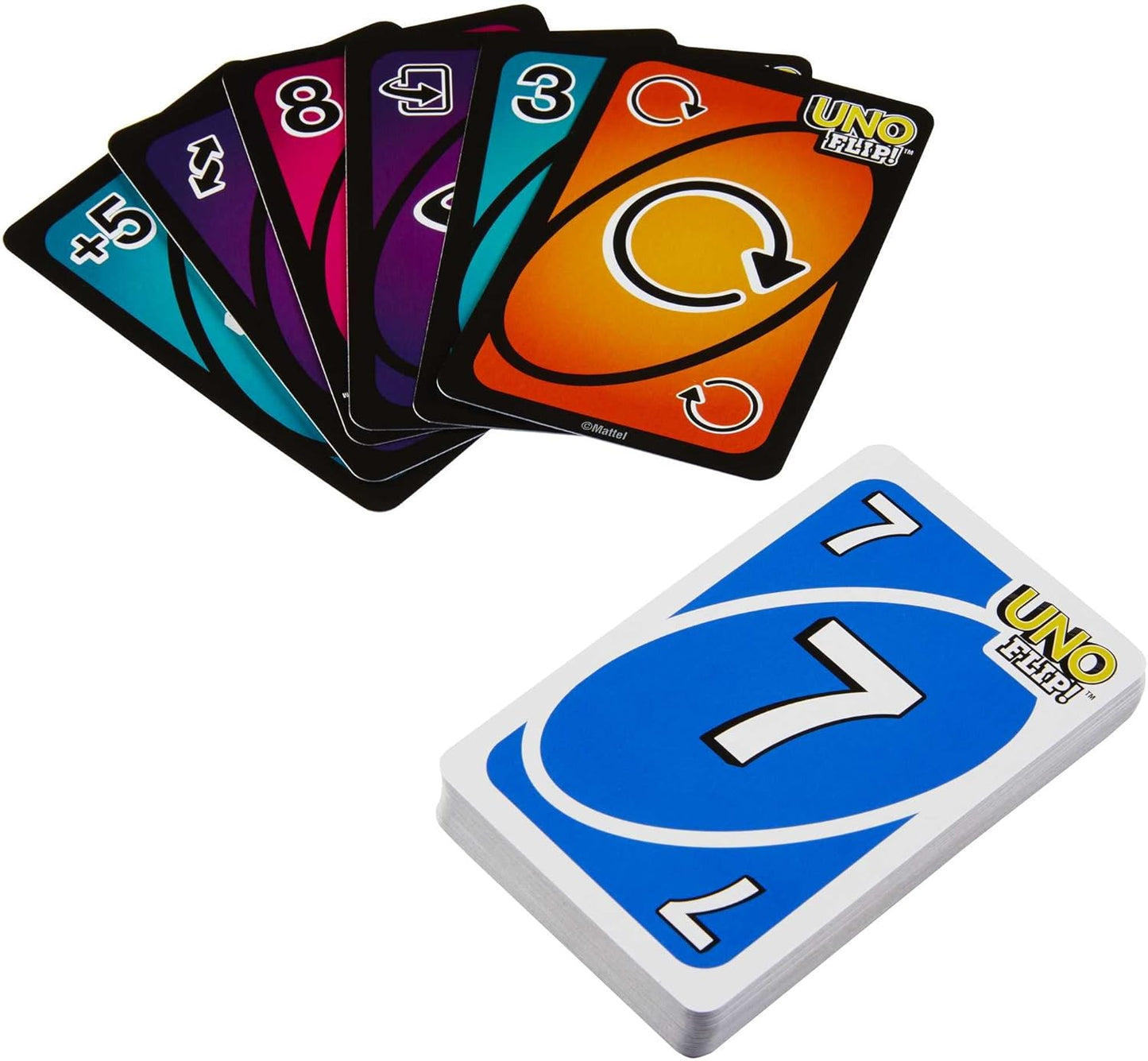 Mattel Games UNO FLIP! Family Card Game, with 112 Cards in a Sturdy Storage Tin, Makes a Great Gift for 7 Year Olds and Up, GDG37