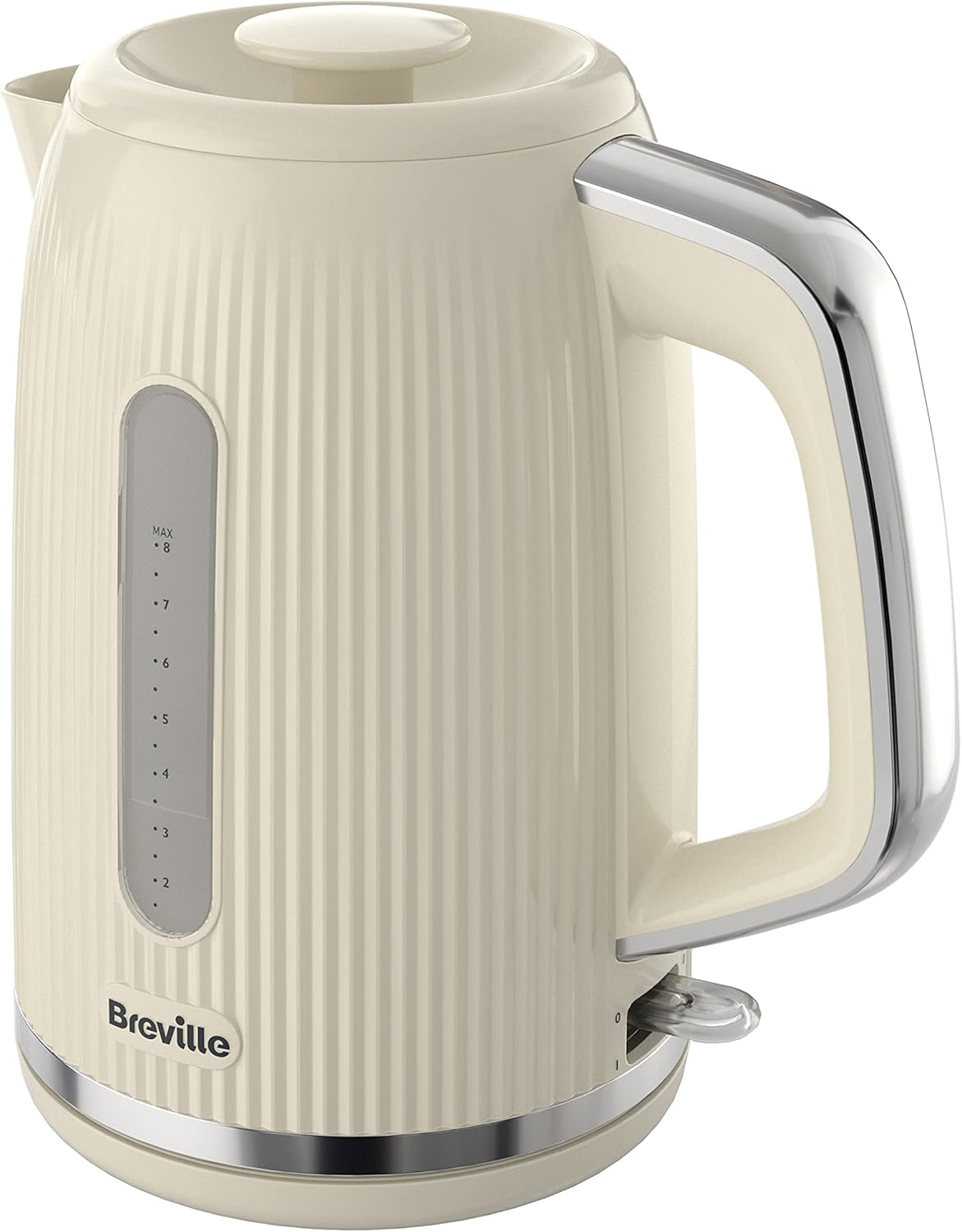 Breville Bold Vanilla Cream Electric Kettle – 1.7L Capacity | 3kW Fast Boil | Cream & Silver Chrome Finish [VKT223]