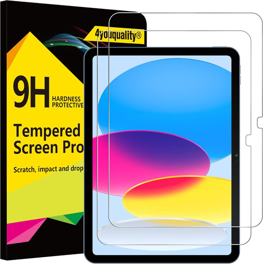 4youquality [2-Pack Screen Protector for iPad (A16) 11th/10th Generation (2025/2022) (iPad 11 & iPad 10), 9H Tempered Glass Film, Anti-Scratch, Impact-Resistant
