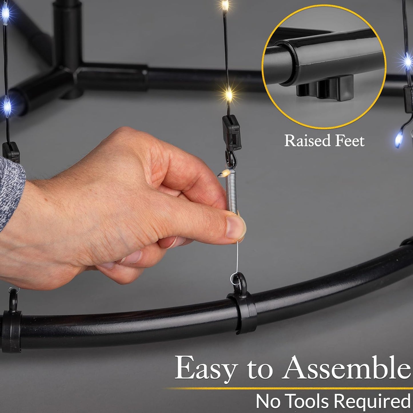 Christow Maypole Christmas Tree, Light Up Outdoor Decoration, Flashing White and Warm White Micro LED Pyramid Light, Mains Operated (2.1m)