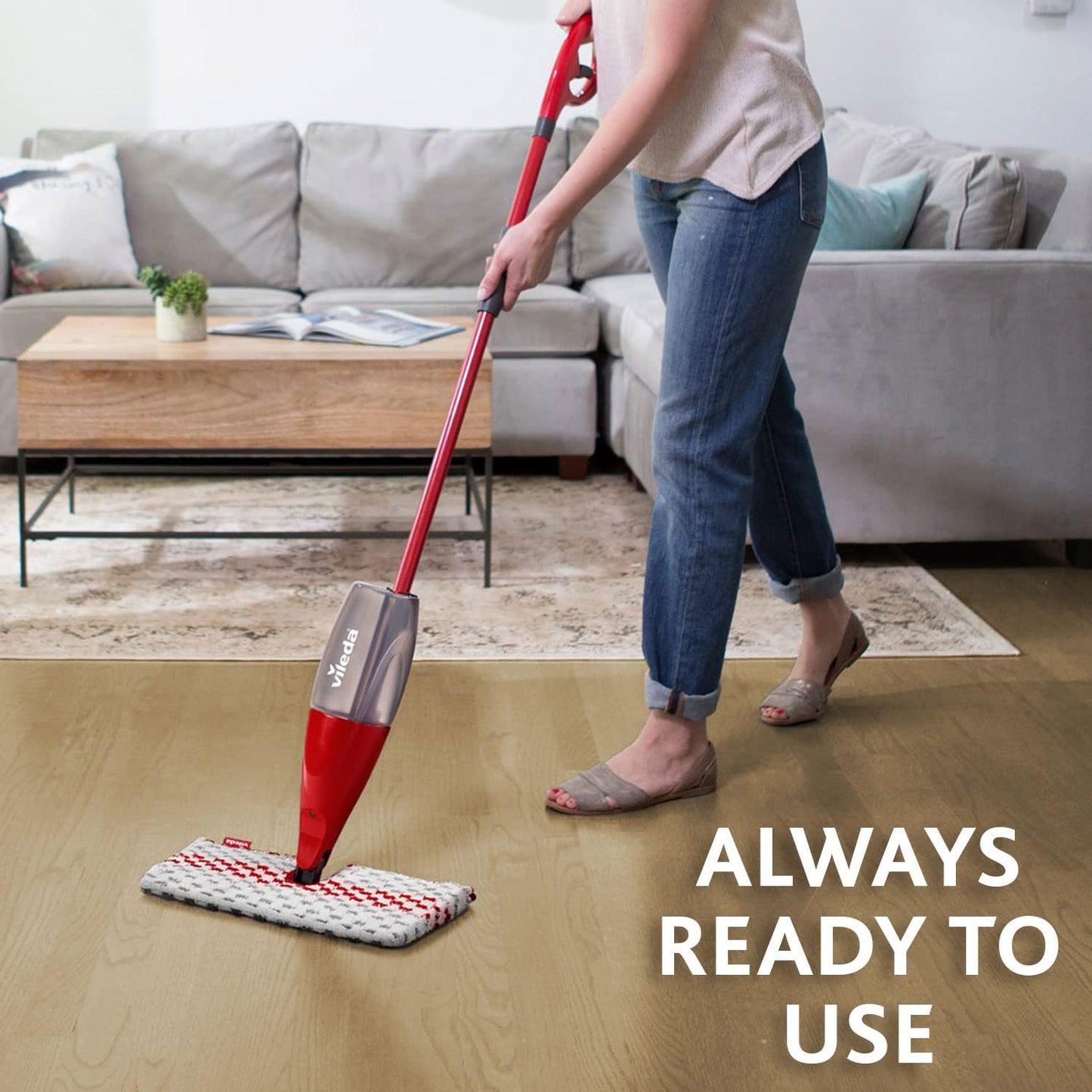 Vileda 1-2 Spray Max Mop - Microfibre Spray Mop with Detachable bottle - Double-Sided Wet and Dry Cleaning with Machine Washable Microfibre Refill - No batteries - All-In-One System for your floors