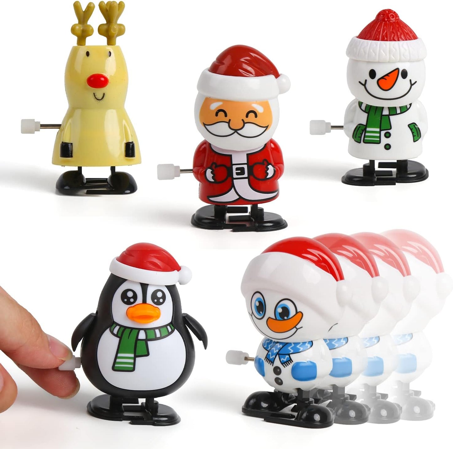 VEYLIN 8 Pack Christmas Wind Up Toy Assortments Christmas Stocking Stuffers Christmas Toys for Kids Party Bag Fillers