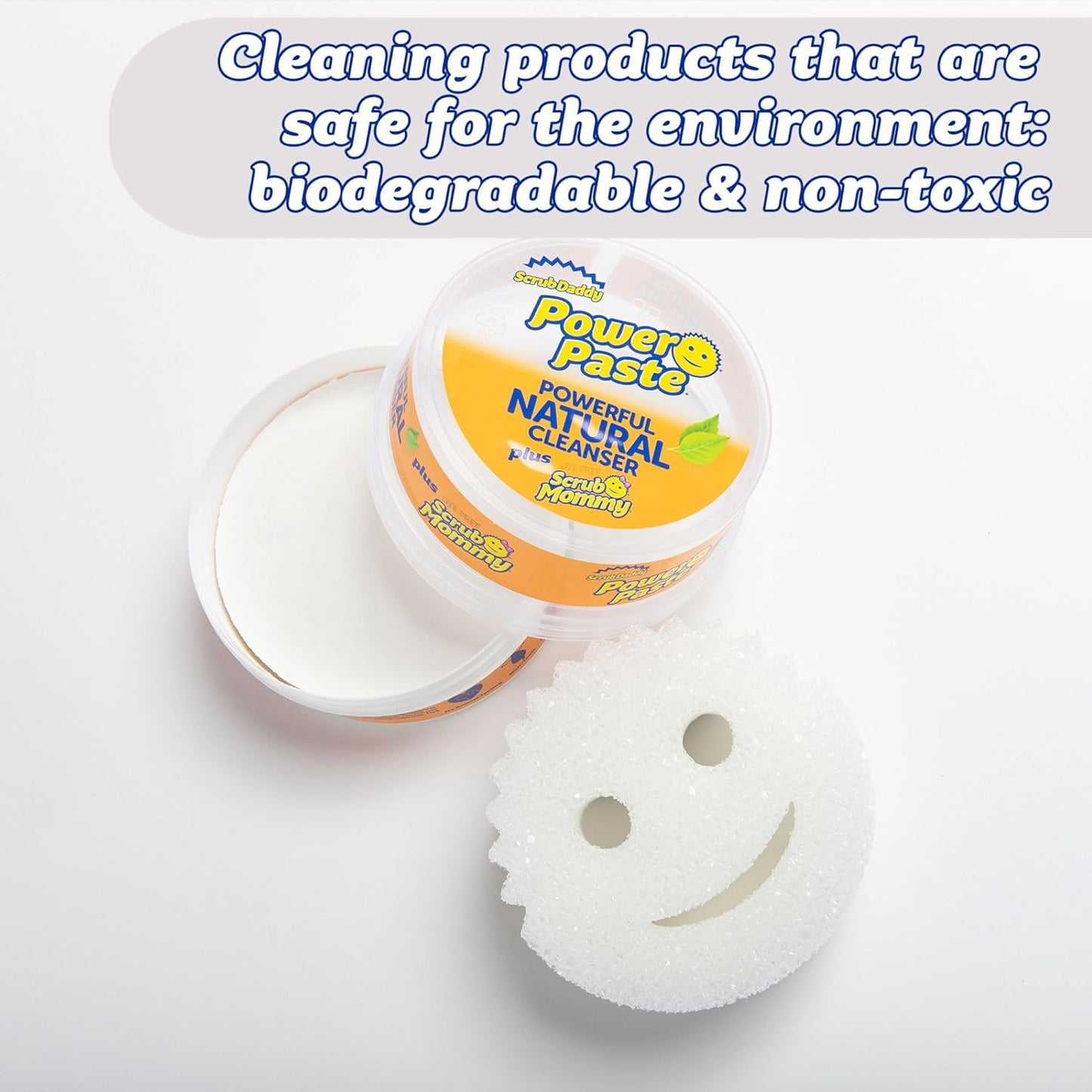 Scrub Daddy Power Paste All Purpose Cleaner - Oven Cleaner Heavy Duty Cleaning Products for Kitchen Appliances, Cooker, Air Fryer, Induction Hob, Shower, Bath & Sink - Kit With Scrub Mommy Sponge