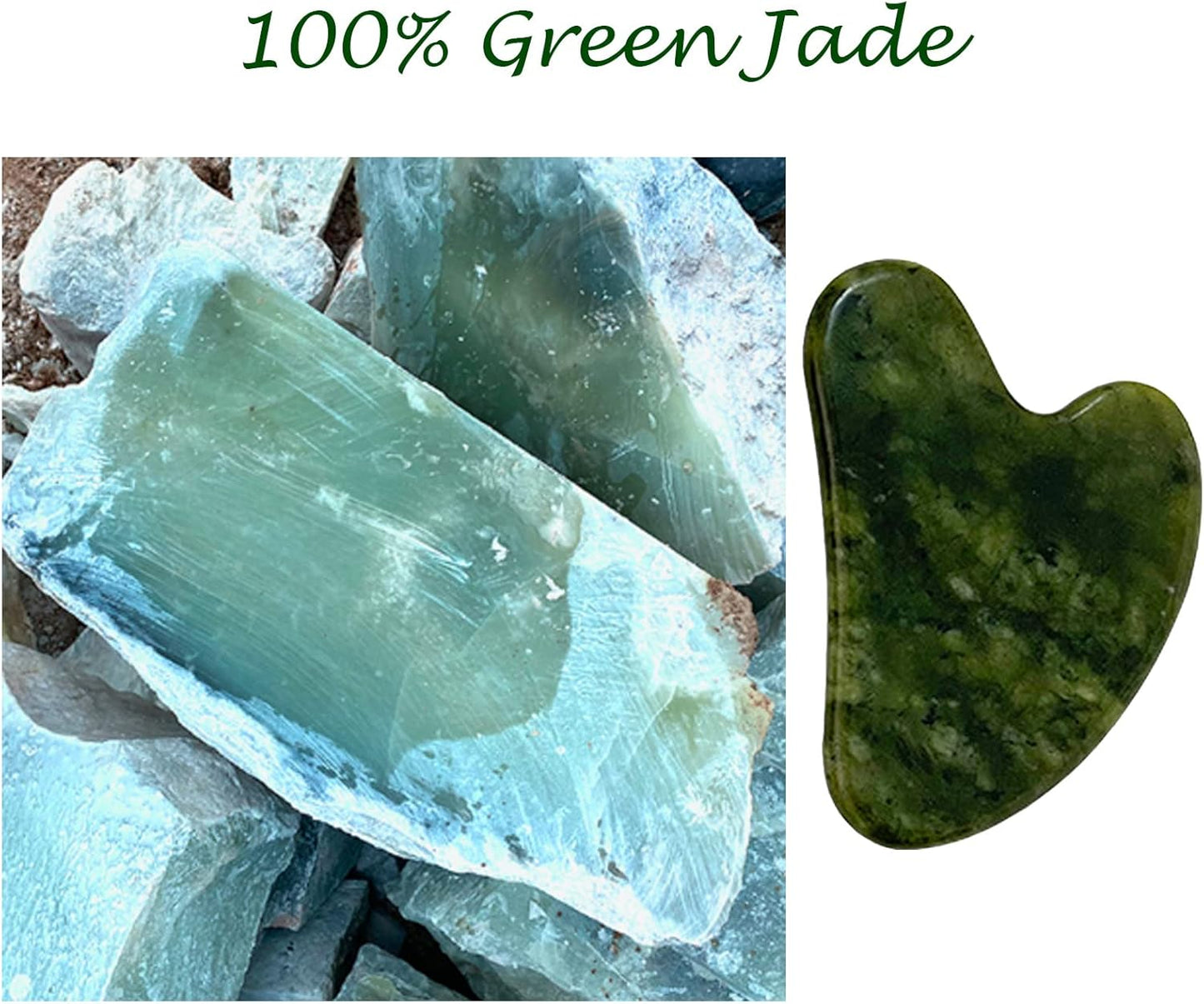 Gua Sha, Premium Gua Sha Stone, Guasha for Face Upgraded, Guasha Stone Natural Jade Stone