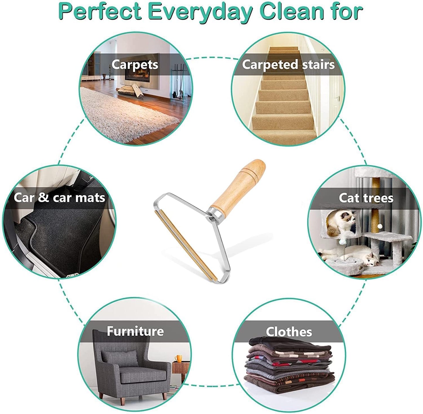 Portable Lint Remover - Carpet Scraper, Lint Cleaner, Pet Hair Remover, Clothes Fuzz Shaver, Reusable Double Sided Lint Remover Easy to Removing Lint Pet Hair Dust in Clothes and Furniture 1 Pack