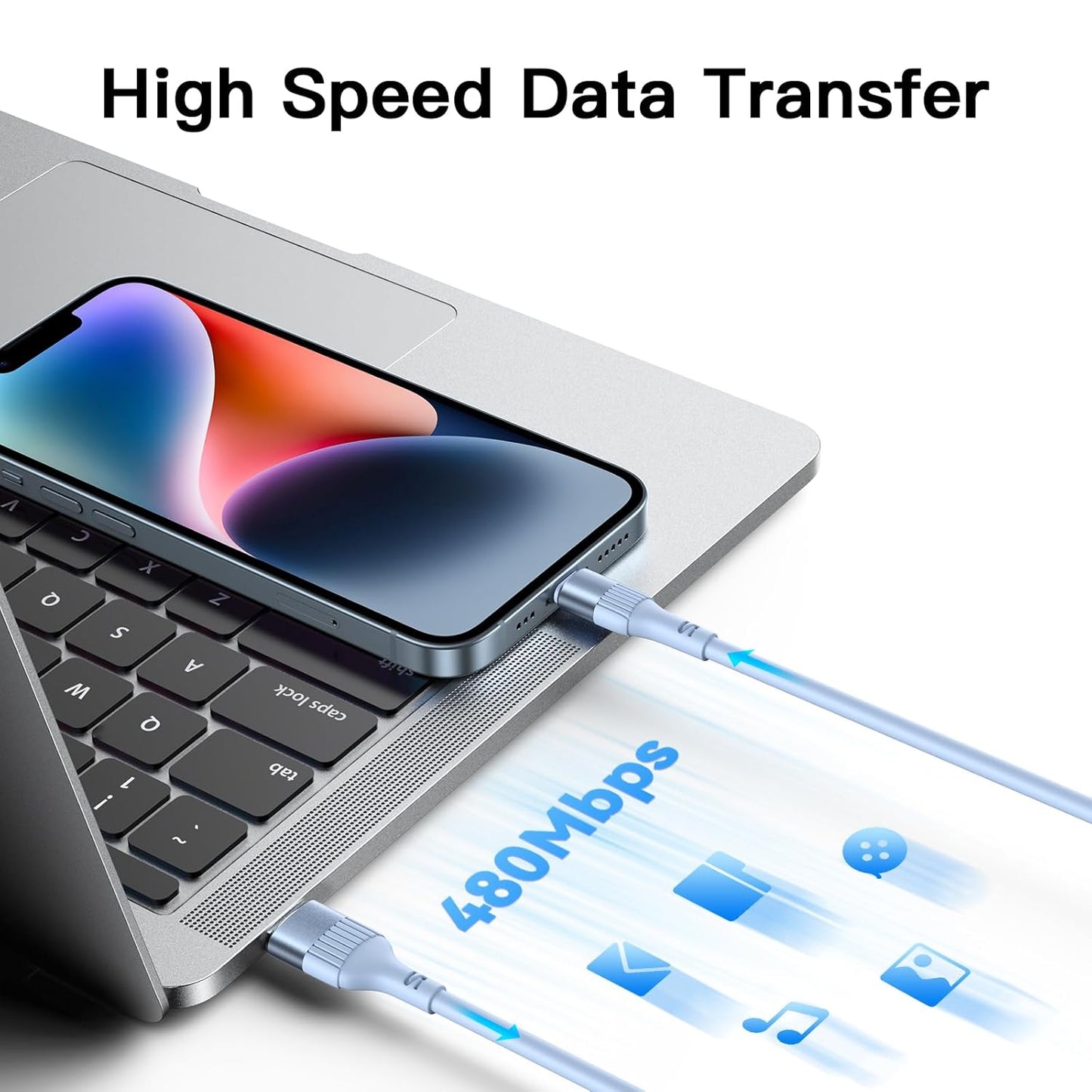 Ankoda iPhone Charger Cable,4Pack 3FT/1M MFi Certified iPhone Fast Charging Cable TPE USB to Lightning Cable Compatible with iPhone 14 13 12 11 Pro Max XR XS X 8 7 6 Plus 5 5S SE