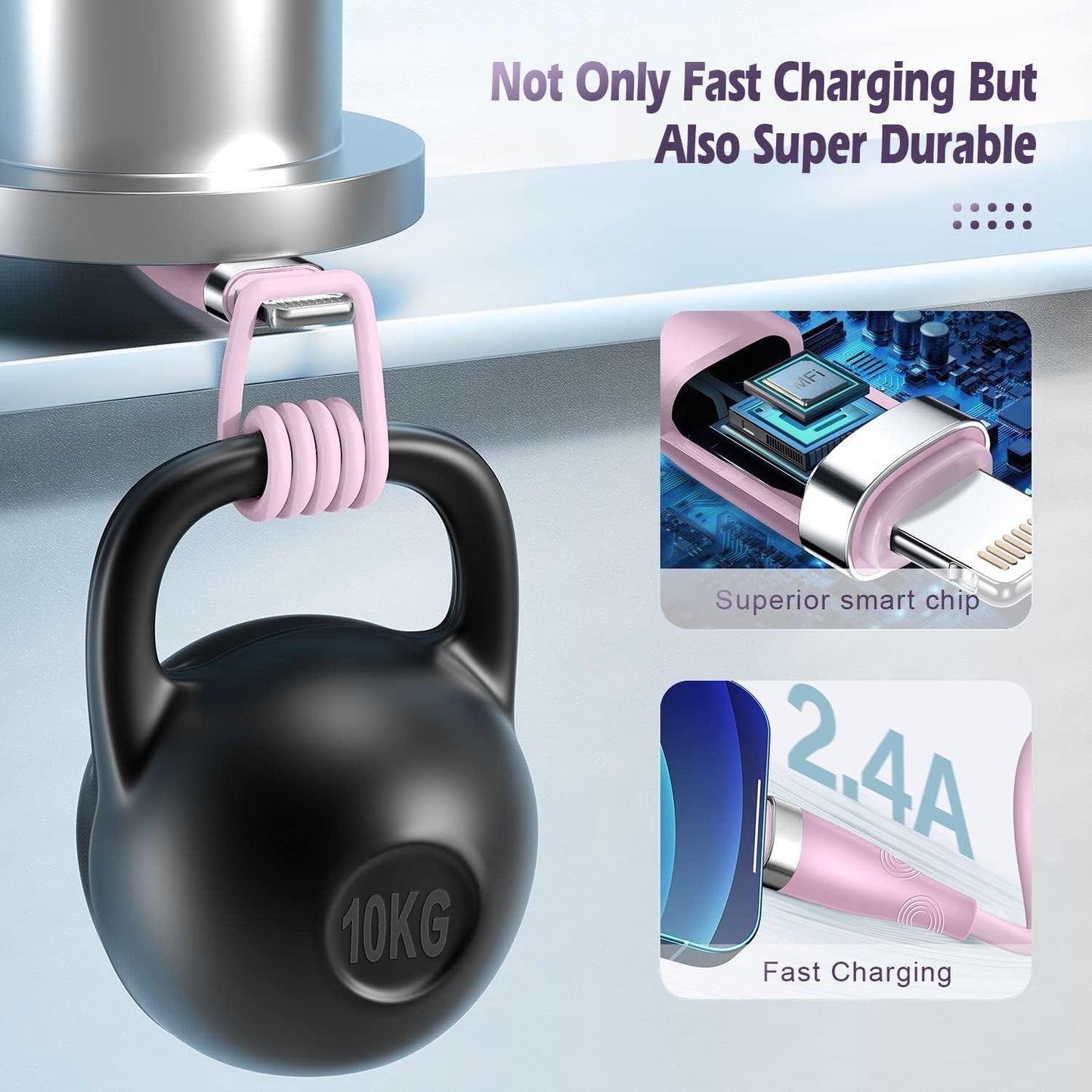 Yavud iPhone Charger Cable 3Pack 6FT/1.8M, MFi Certified Lightning Cable Fast Charging Cable Lead PVC Long Charging Cord for iPhone 14 plus 14 pro max 13 12 11 XS X XR 8 plus 7 6