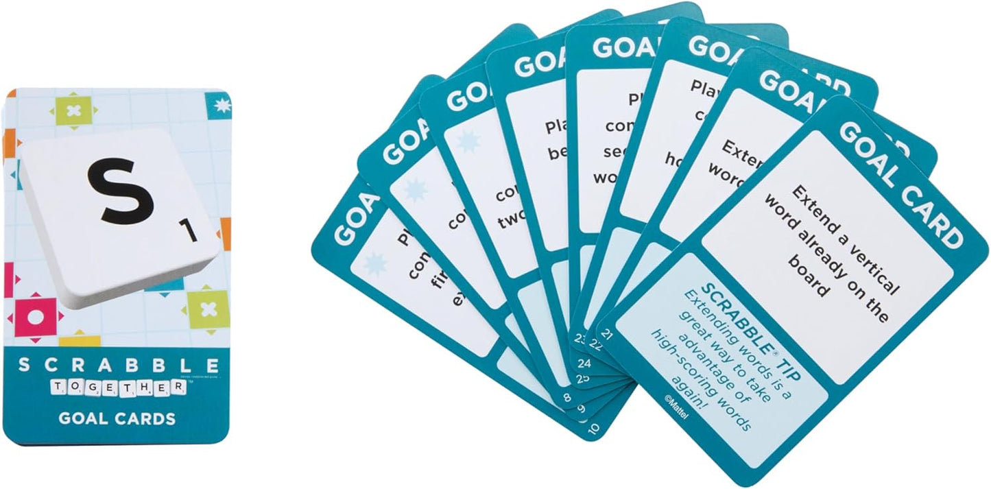 Mattel Games Scrabble Board Game, Family Word Game with Two Ways to Play, includes 50 Goal Cards that Teach Scrabble Basics for 2-4 Players, UK Version, HWD43