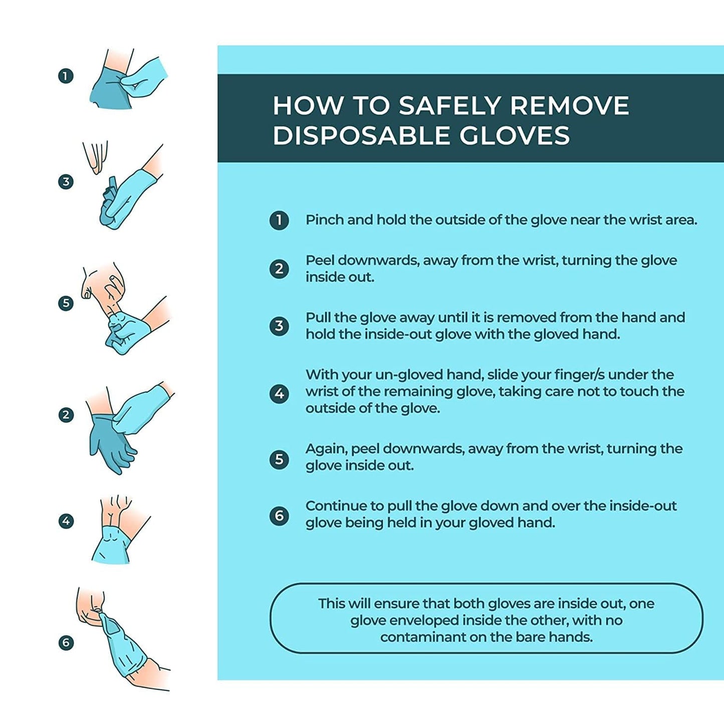 Disposable Gloves - Latex-Free Nitrile Gloves, Pack of 100, Powder-Free, Food Safe, Medical Grade (Large, Blue)