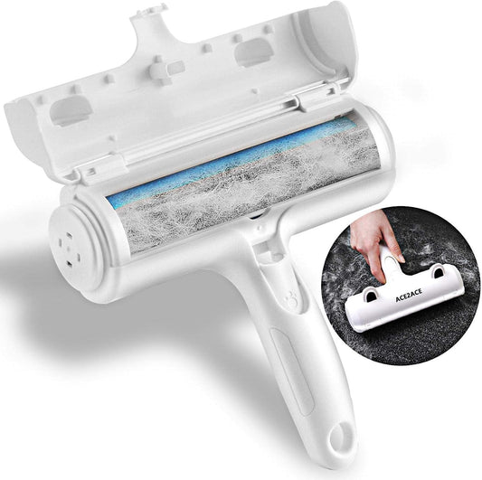 ACE2ACE Pet Hair Remover Roller, Reusable Animal Hair Removal Brush for Dogs and Cats, Easy to Clean Fixed Areas Pet Fur from Carpet, Furniture, Rugs, Stairs, Bedding and Sofa