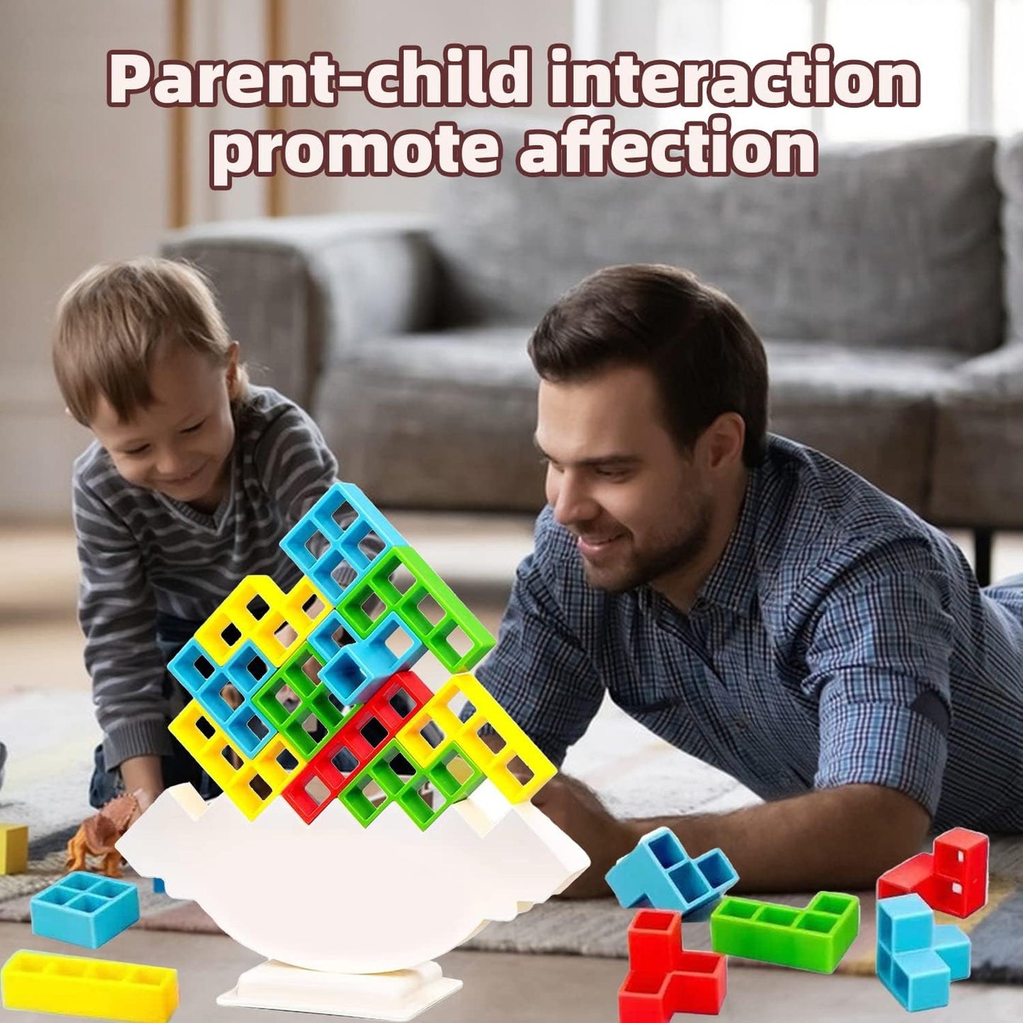 Deyaah 16Pcs Tetra Tower Balance Game, Stacking Blocks Games, Balancing Swing Stacking Fun Toys Building Blocks for Family Games, Parties, Travel, Team Building Blocks Toy