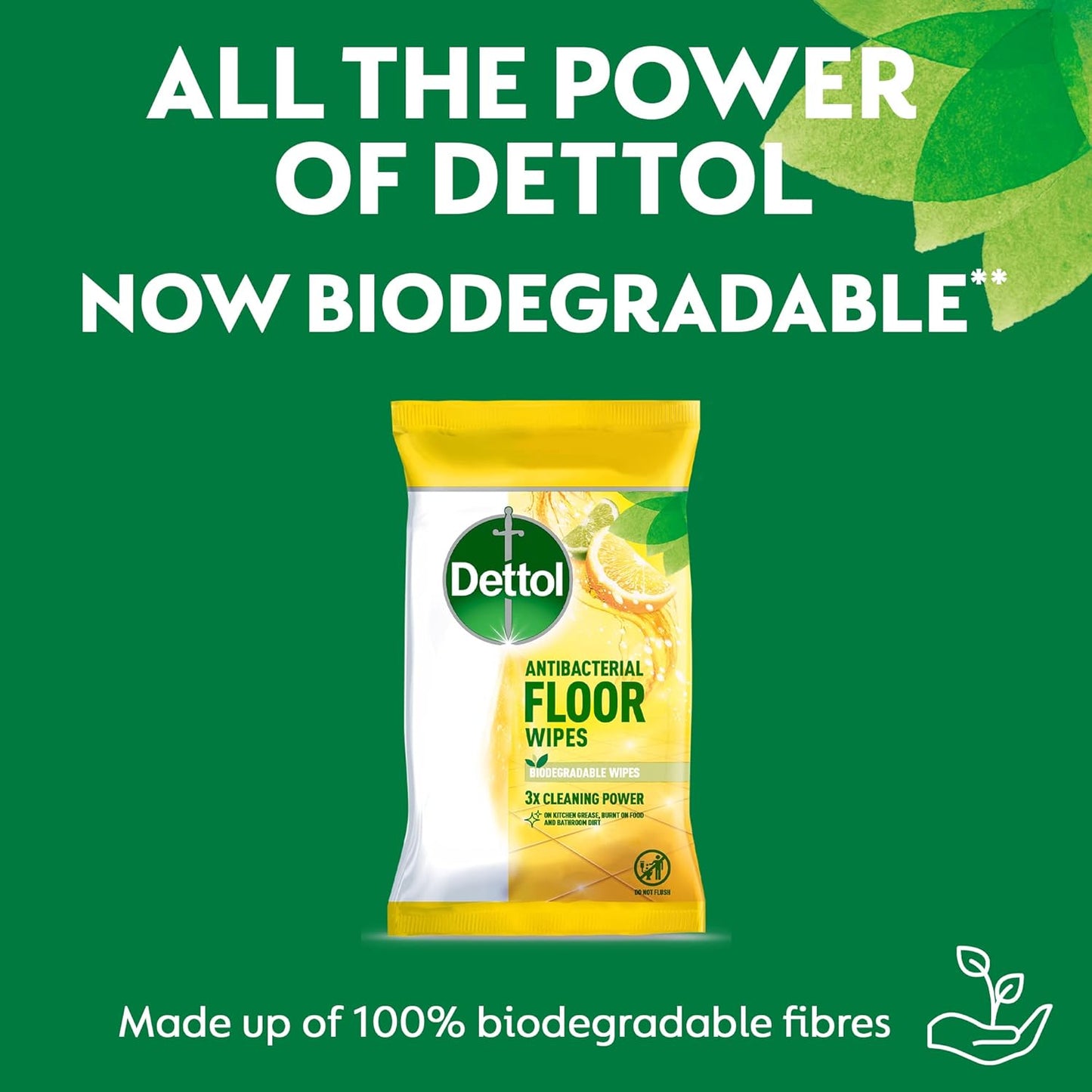 Dettol Antibacterial Citrus Floor Wipes, 150 Biodegradable Disinfectant Sheets (6X25) For Laminate, Wood, Total Clean Freshness