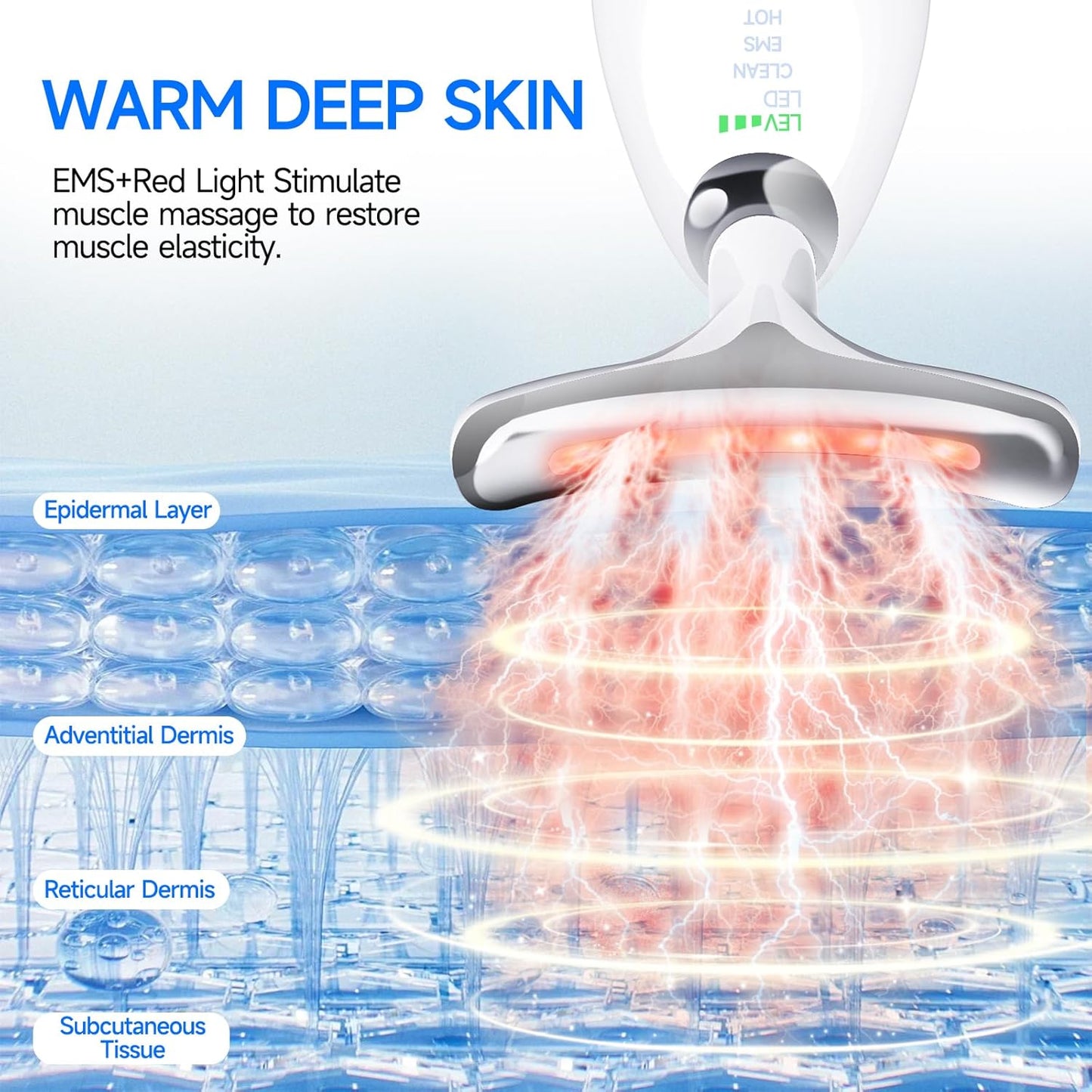 Face Massager, Electric Face Device with 3 Modes & 45°C for Skin Toning Beauty Devices, 7 Color Anti-Wrinkle Face Device & Neck Massage Facial Massager for Women