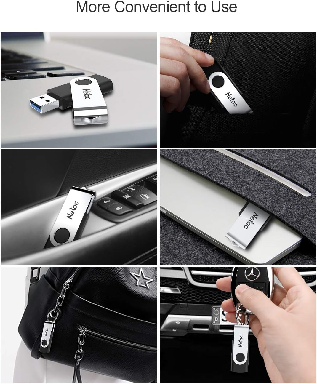 Netac 64GB USB 2.0 Flash Drive, Swivel Design Memory Sticks, Pen Drive, Usb Sticks for Data Storage, Zip Drive and jump Drive with LED Light