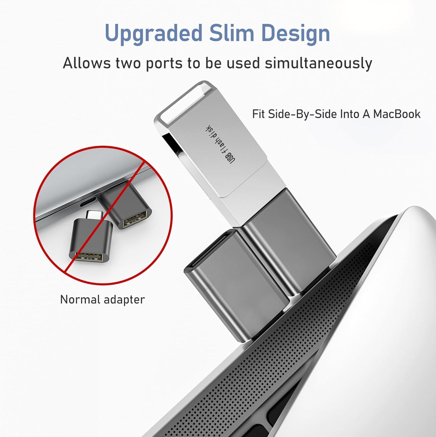 BASESAILOR USB C to USB Adapter 3 Pack,USBC Male to USB A Female 3.0 OTG Adapter,Type C Thunderbolt 4 5 Converter for iMac,MacBook Pro,Apple iPhone 16 16e 15,iPad 10 11 A16 Air 7,Samsung Galaxy S25