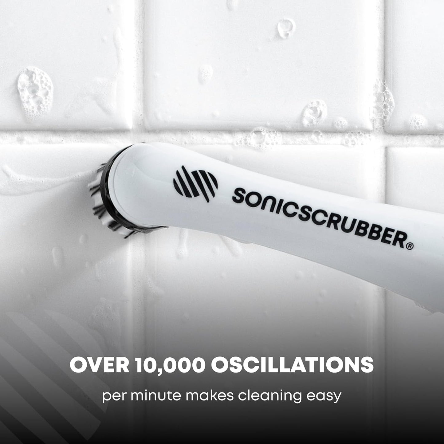 SONICSCRUBBER SonicScrubbers Sonic Scrubber Oscillating Cleaning Tool for the Kitchen and Bathroom, Grout, White