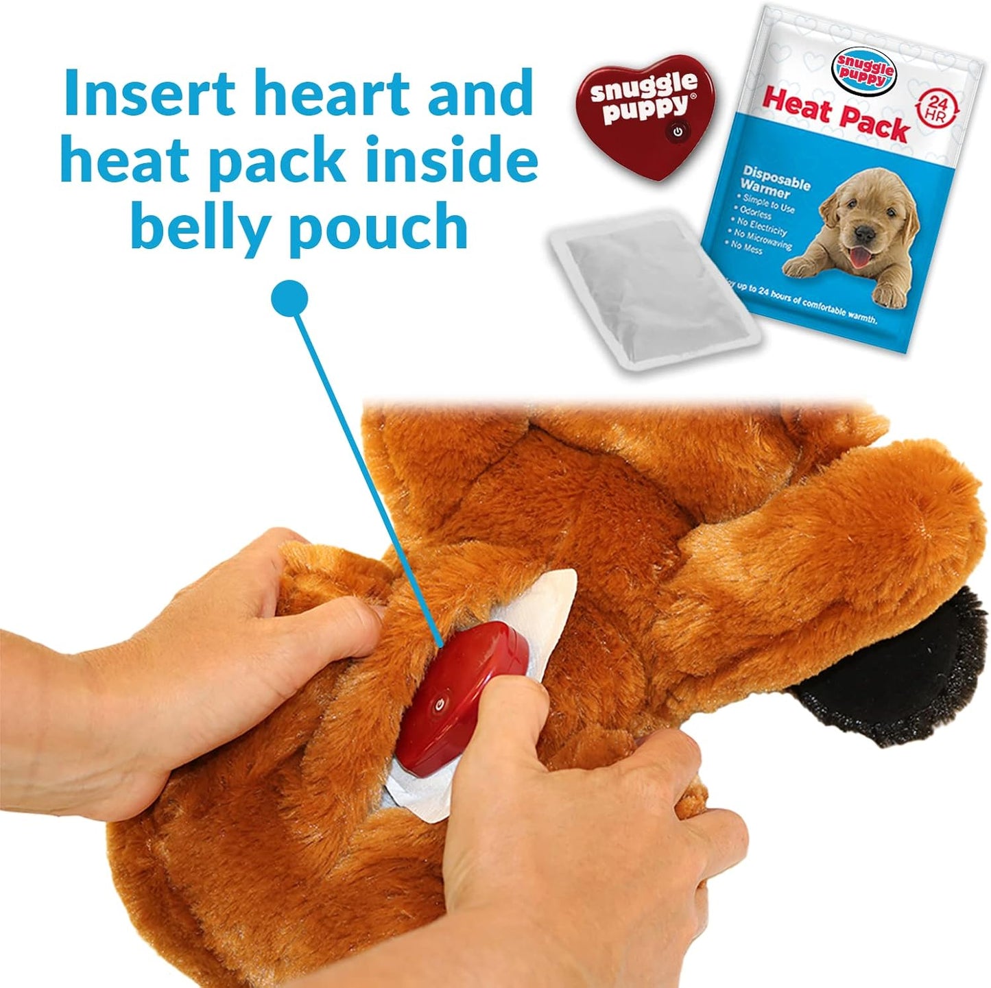 Original Snuggle Puppy Heartbeat Stuffed Dog Toy. Puppy Toy for Anxiety Relief, Calming Aid, and Comfort Toy for Behavioral Training in Golden