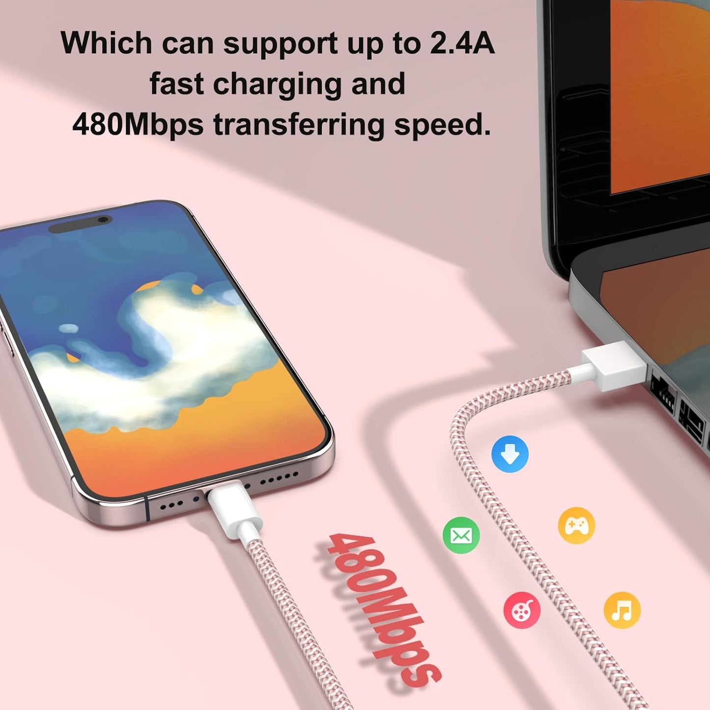 iPhone Charger Cable 4Pack 6FT [MFi Certified] USB A to Lightning Cable Nylon Braided i Phone Fast Charging Cord Long i Phone Charger for iPhone 14 13 12 11 Pro/Pro Max/Plus/mini/X/XR/XS/SE/8/7/6/6S