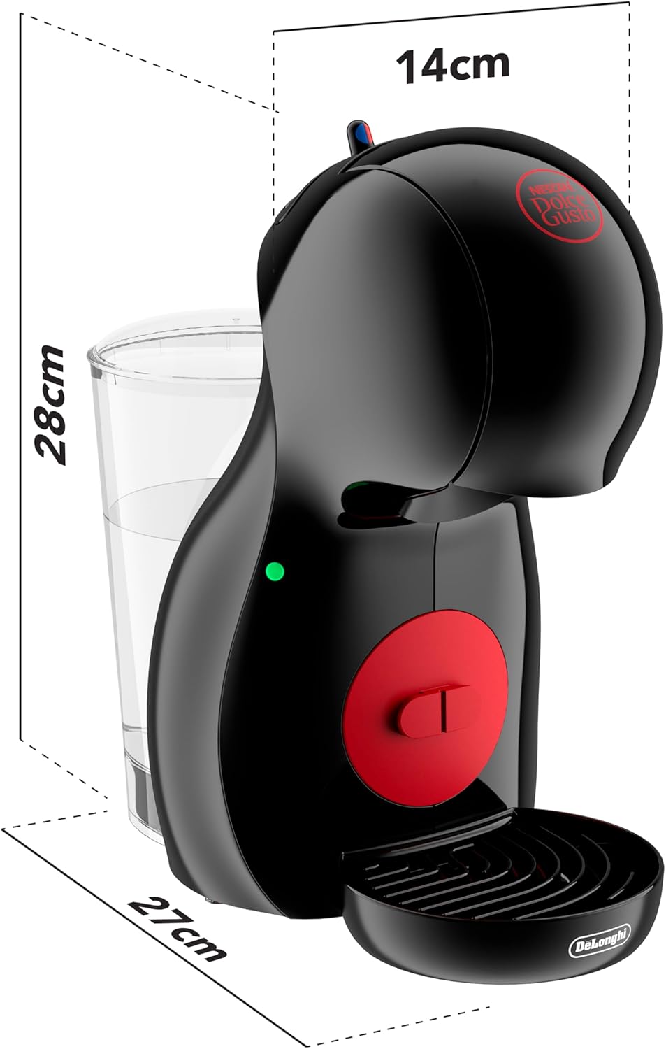 NESCAFÉ Dolce Gusto EDG210.B Piccolo XS Manual Coffee Machine Black by DeLonghi - Value Bundle