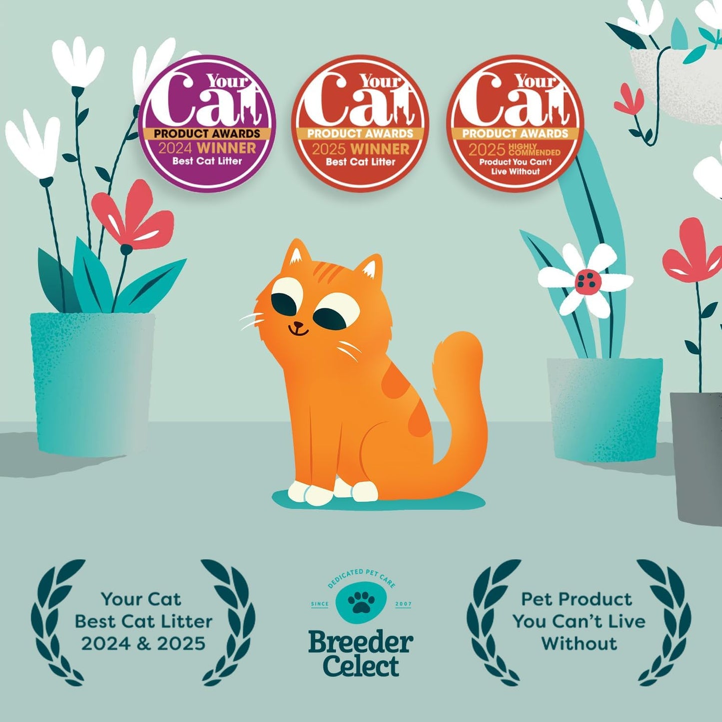 Breeder Celect All-Natural Cat Litter (30L) – 99% Recycled Paper, Highly Absorbent Kitten Cat Litter/Bedding, Excellent Odour Control, Non-Clumping, Biodegradable & Compostable