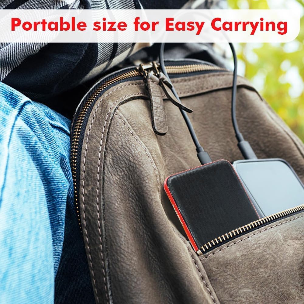 2-Pack Portable Power Bank – 10,600mAh with USB-C Input/Output & 2.4A Fast Charging – Compatible with Smartphones and More