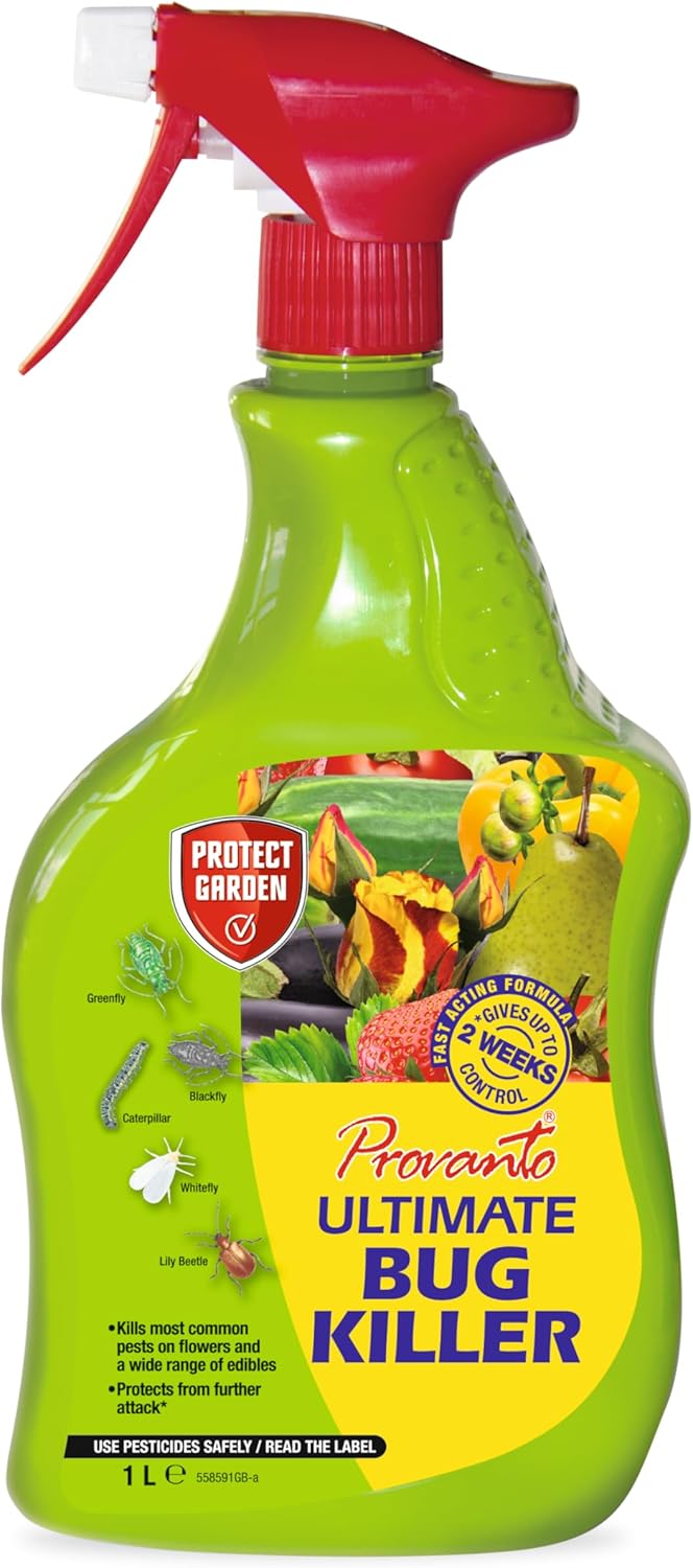 Provanto Ultimate Bug Killer, 1L - Fast Acting Bug Spray with Up To 2 Weeks Protection From Pests, Contact Insecticide for Indoor & Outdoor Plants