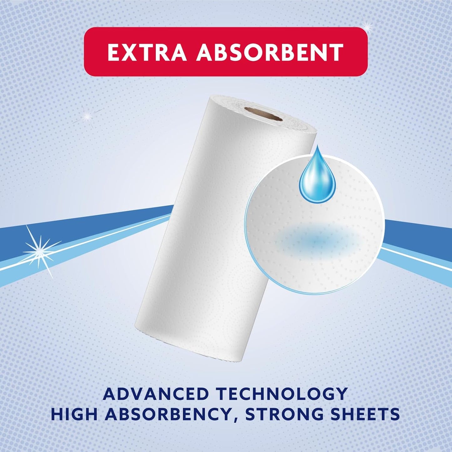 ULTRA Kitchen Roll, Extra Absorbent, 4 Rolls (Pack of 1), 45 Sheets per Roll, Wring and Reuse, FSC Certified