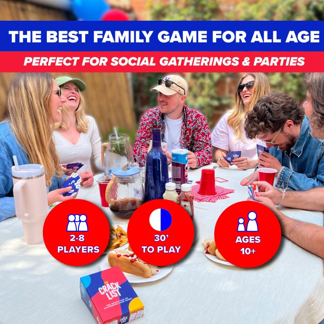 CRACK LIST – Fast-Paced Category Card Game | Ages 10+ | 2–8 Players | 30-Min Game | Fun for Families, Friends & Parties | Great Travel Game & for Game Nights | Kids & Adults