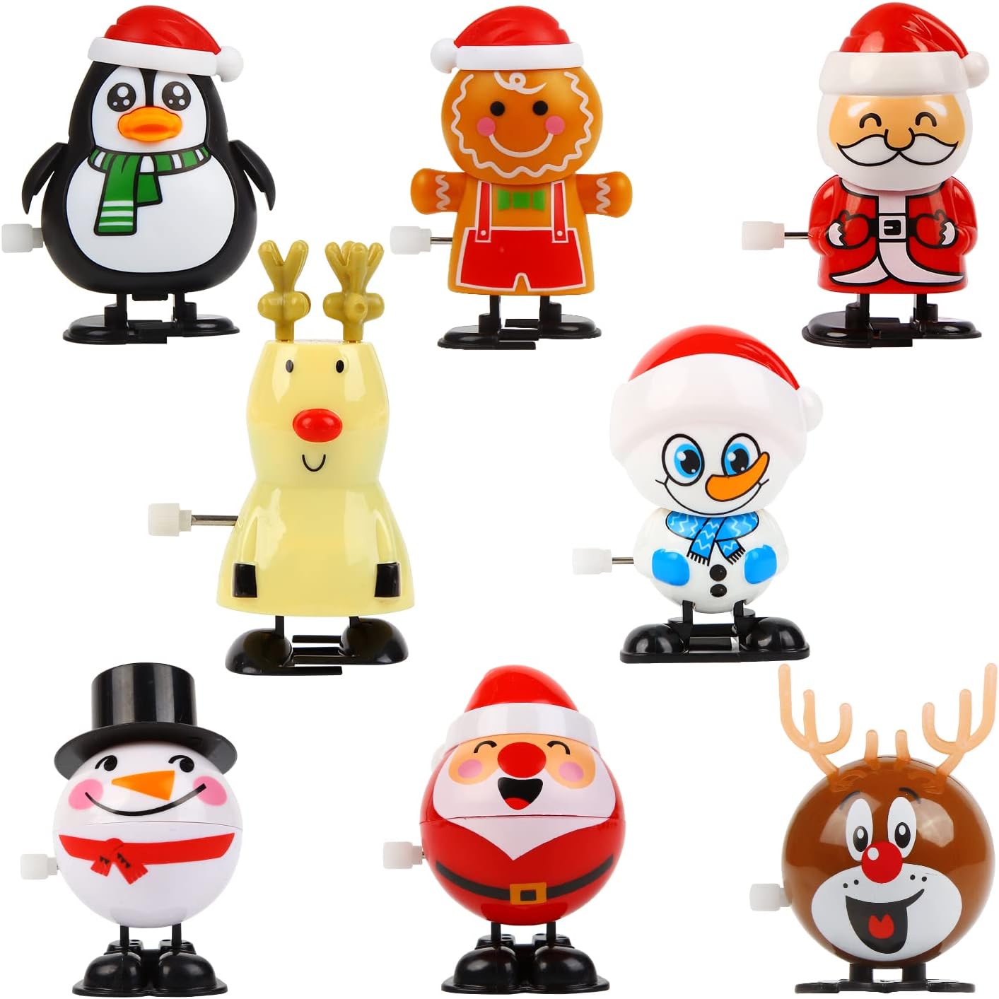 LOKIPA Christmas Wind Up Toys, 8 Pieces Assortments Christmas Clockwork Toys Xmas Stocking Stuffers for Kids Gifts
