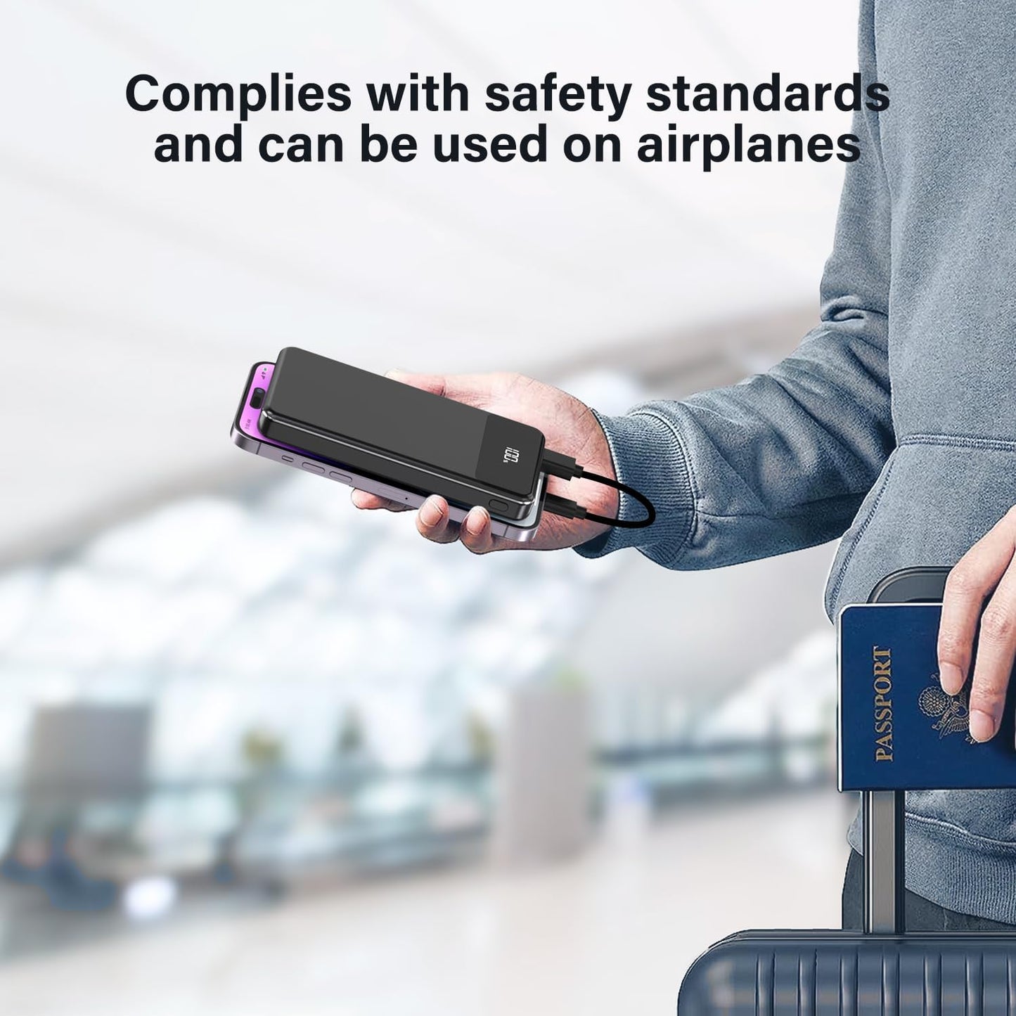 Power Bank, Portable Charger 12000mAh Fast Charging PD22.5W USB-C/USB-A Output, PowerBank Phone Battery Pack for iPhone 16 15 14 13 Plus Pro Max Mini Glaxy