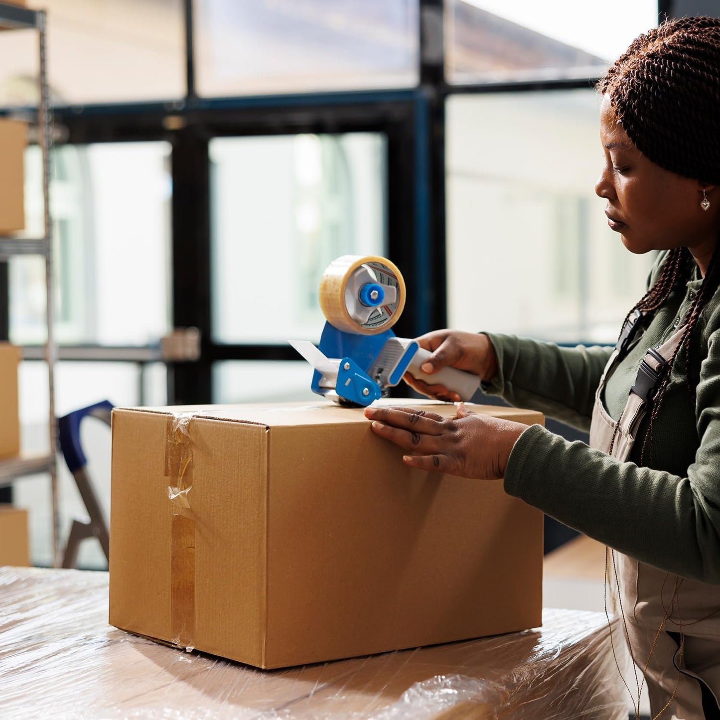 Merrimen Strong Heavy Duty Roll Pack Clear Packaging Tape | Secure Sticky Sealing Tape for Parcel Boxes, Moving Boxes, Large Postal Bags for long term storage | (48MM x 66M) (3 rolls, Clear)