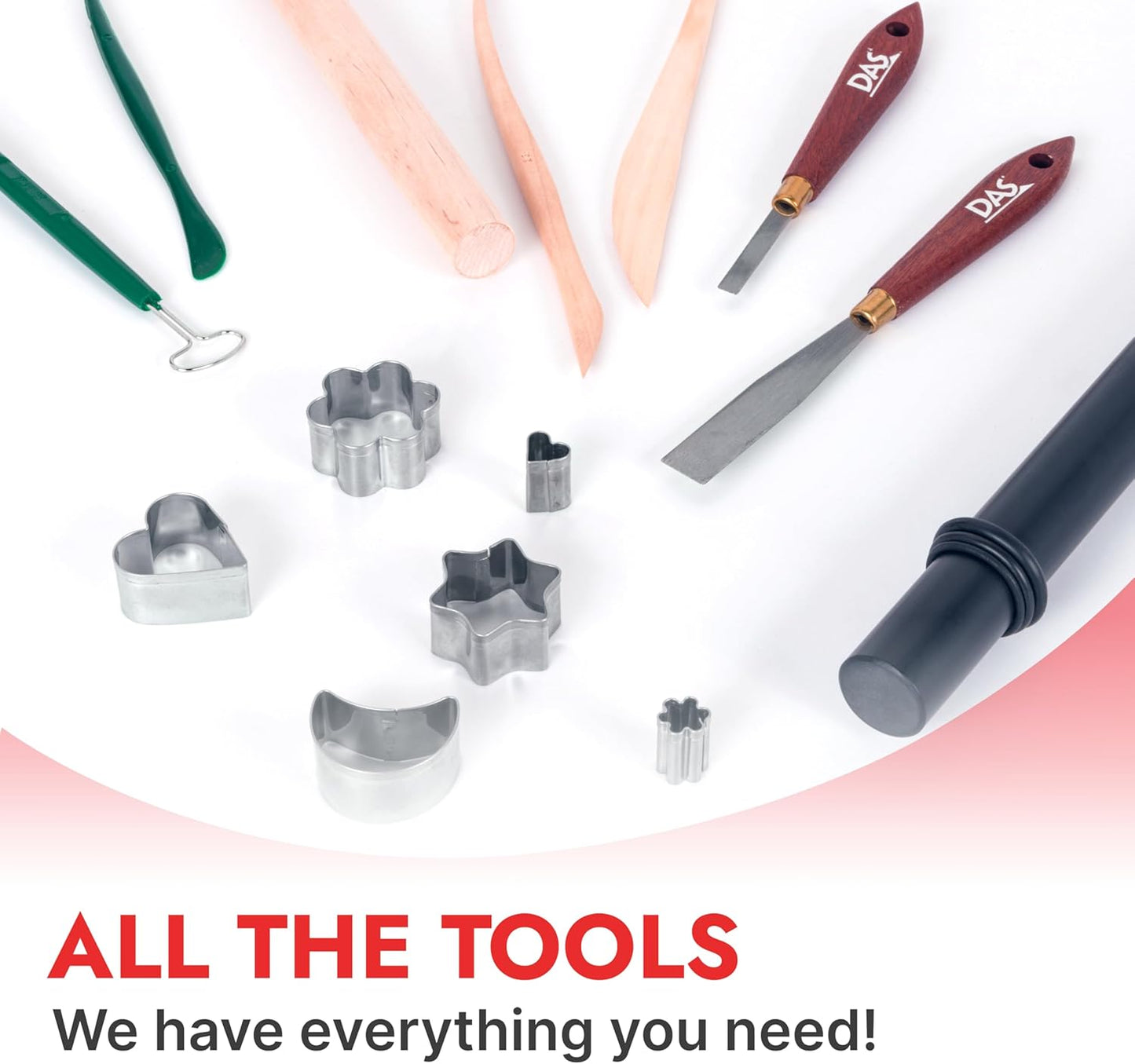 DAS White 1 kg Air Hardening Modelling Clay, Non Bake, Ready To Use, Suitable for All Ages, Ideal for Professionals & Hobbyists