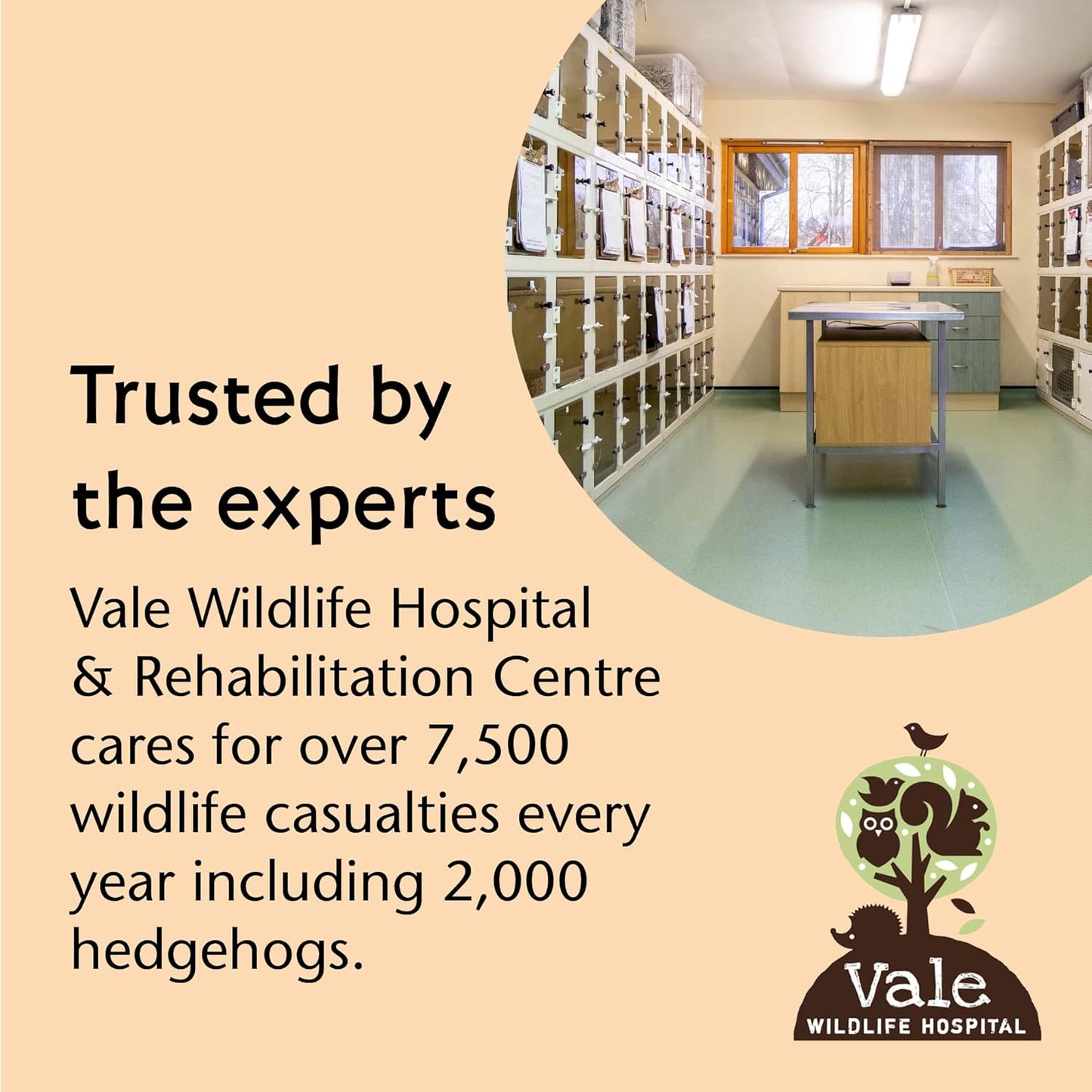 Vale’s™ Hedgehog Food – specially developed – used daily at Vale Wildlife Hospital – meaty, crunchy biscuits, high in fibre – suitable and nutritious – ideal addition to their natural diet (1.5kg)