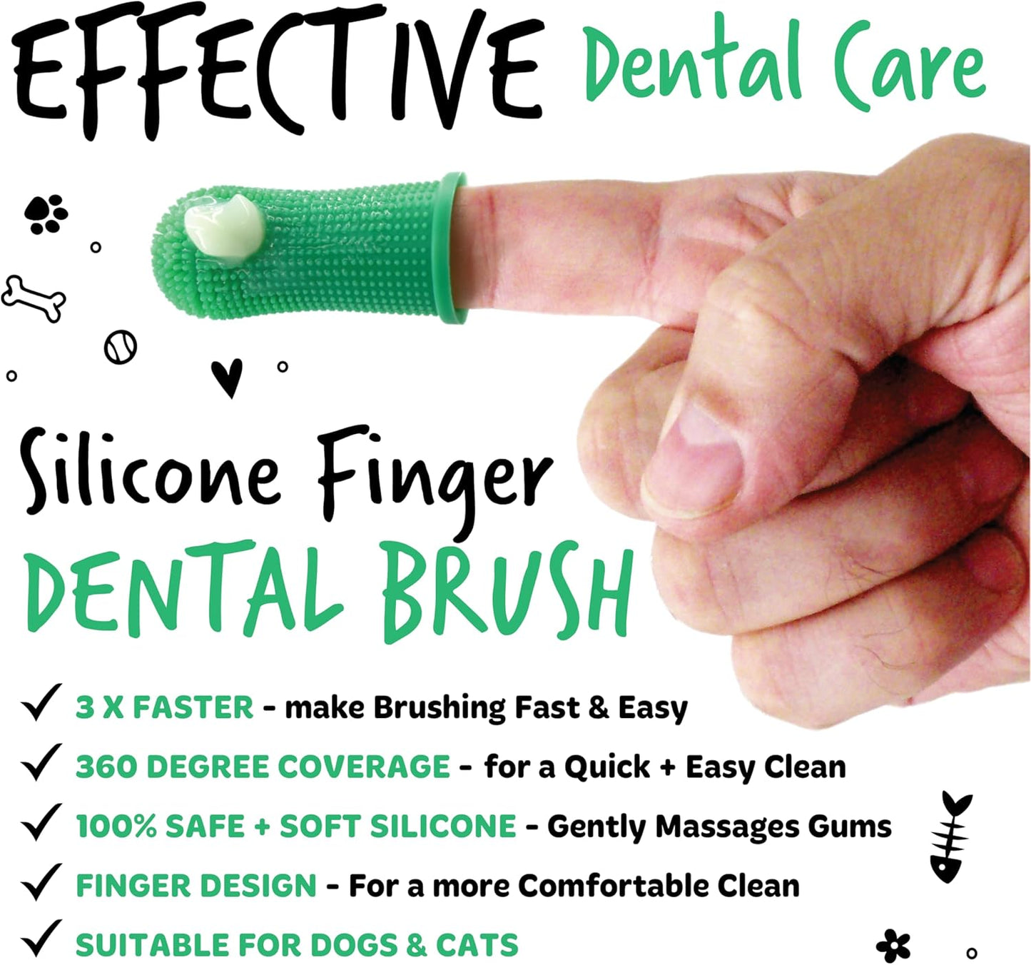 Bugalugs Dog Toothbrush and Toothpaste Kit Includes Cats & Dog Toothpaste, 2 x Finger Cat Toothbrush, 1 x Dog Toothbrush Dog Teeth Cleaning Products for Dog Plaque Remover & Dog Breath Freshener