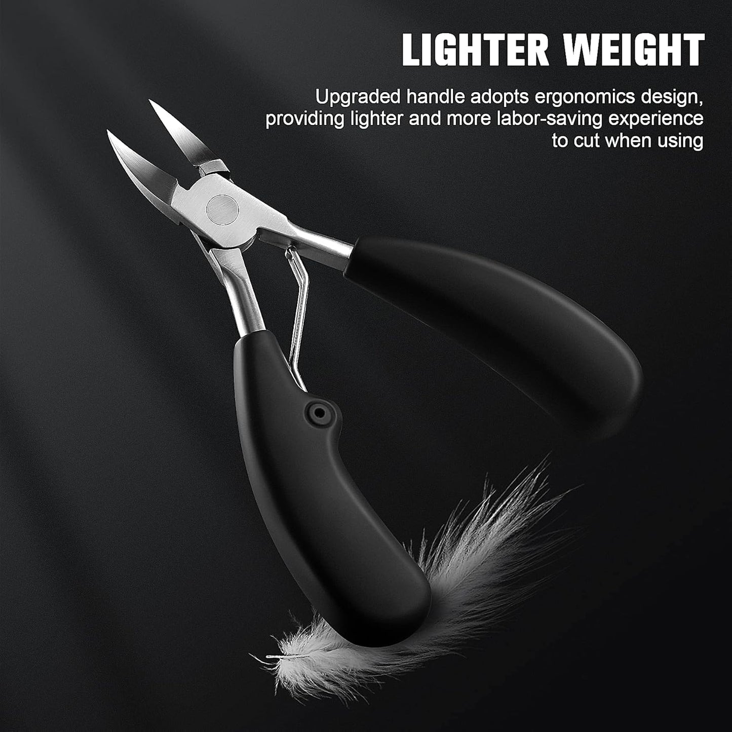 BEZOX Precision Toenail Clippers for Thick or Ingrown Toenails- Podiatrist Toenail Clippers - Professional Large Nail Clipper Grooming Tool -Spare Spring