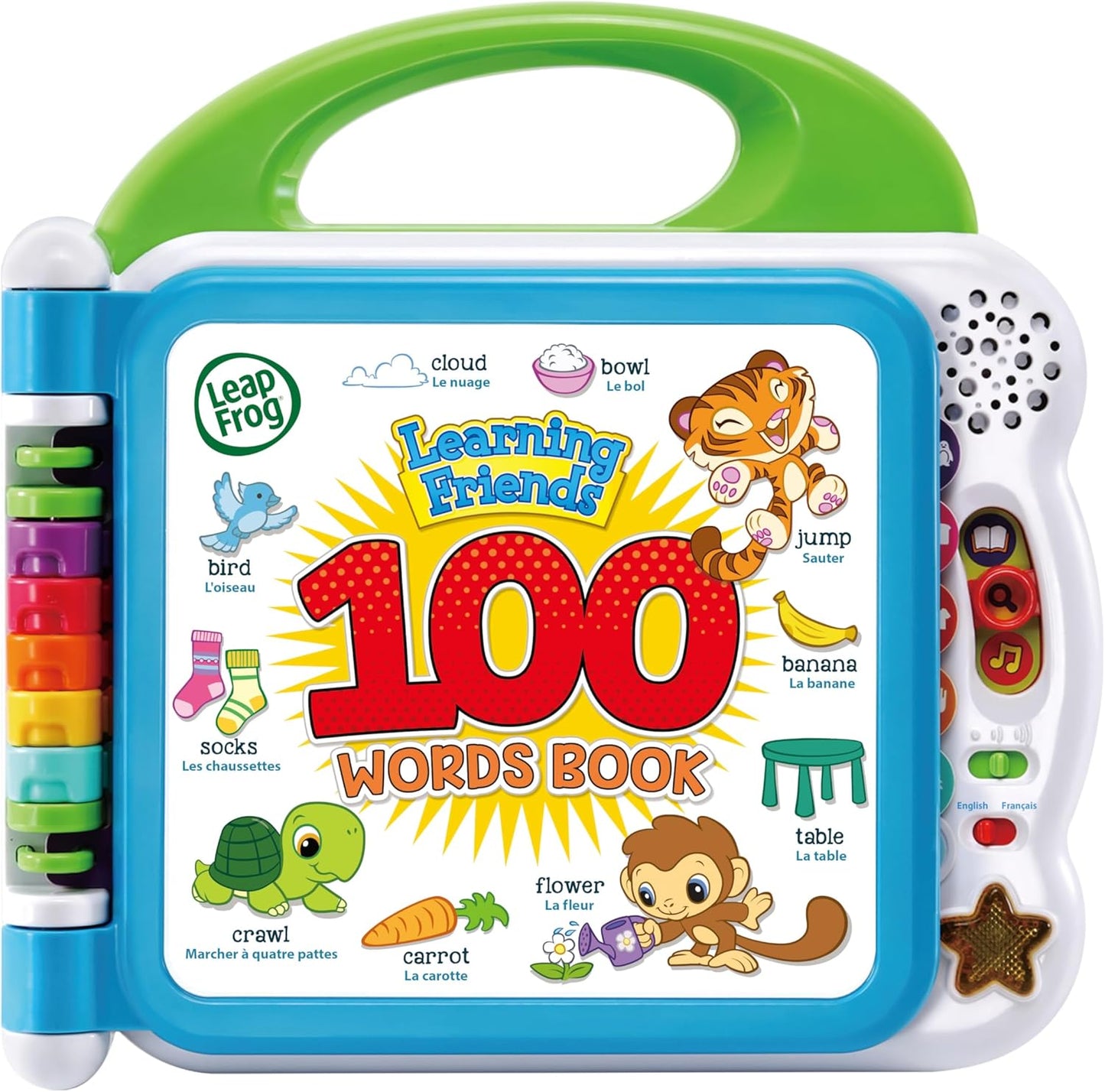LeapFrog 601503 Learning Friends 100 Words Baby Book Educational and Interactive Bilingual Playbook Toy Toddler and Pre School Boys & Girls 1, 2, 3, 4+ Year Olds, Multi-Colour, One Size