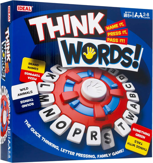 Ideal | Think Words: The quick thinking, letter pressing game! | Family Games | For 2-8 Players | Ages 8+