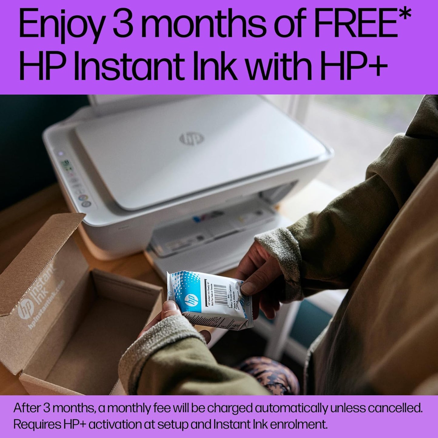 HP DeskJet 2810e All in One Printer | Perfect for Home | Colour | Wireless | Print, Scan & Copy | 3 Months of Instant Ink included Easy Setup & Reliable Wi-Fi | White